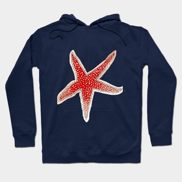 Red starfish Hoodie by koolbloom